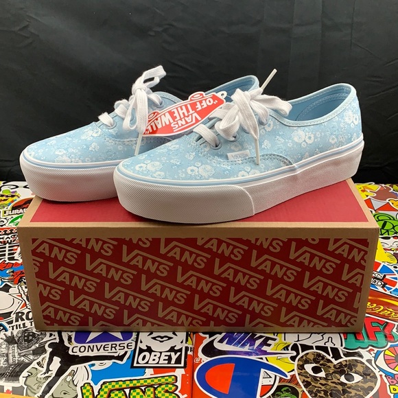 Vans Shoes - Vans Light Blue Floral Sneakers